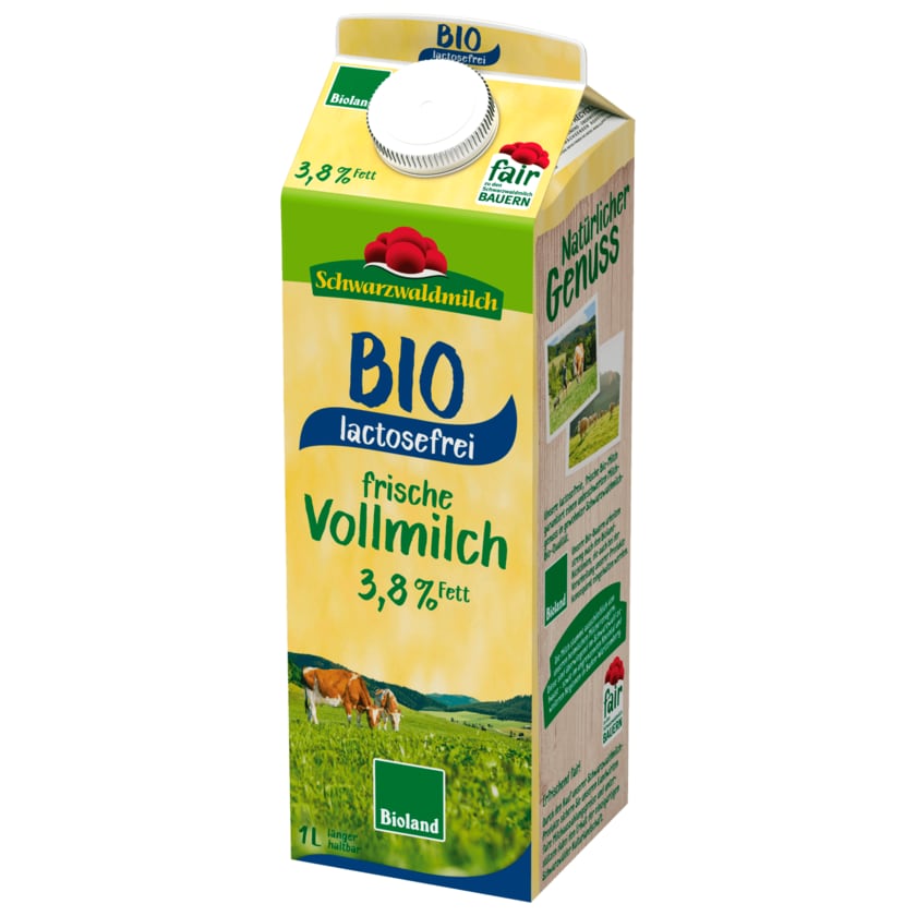 Schwarzwaldmilch Bioland Vollmilch lactosefrei 3,8% 1l